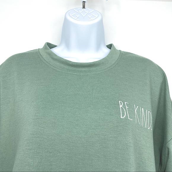 NEW Rae Dunn "BE KIND" terrycloth eucalyptus Classic Crewneck Sweatshirt small - Picture 6 of 16